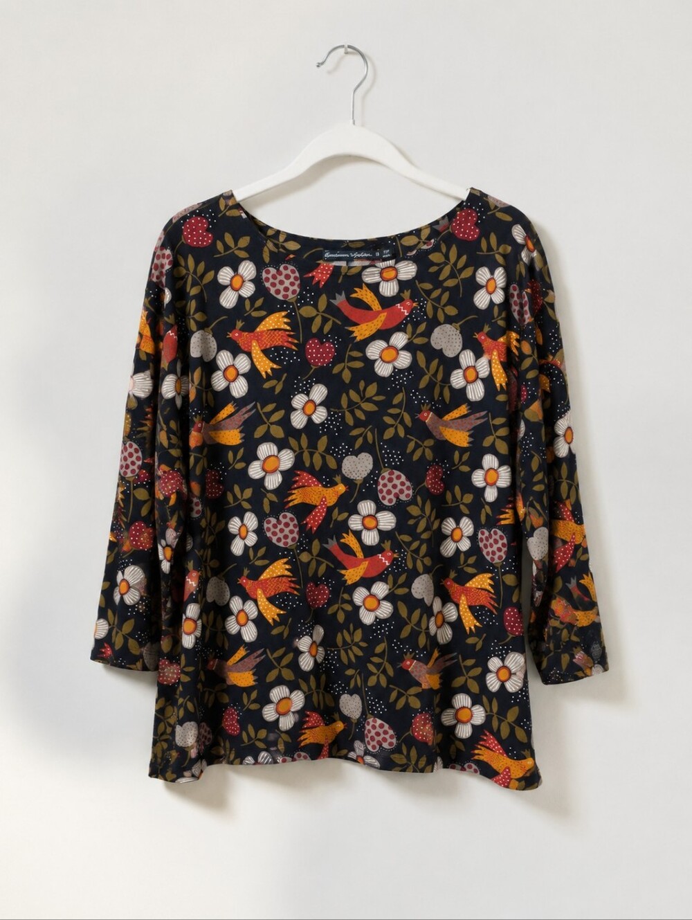 Gudrun Sjödén Organic Cotton Modal Bird Print Top XL